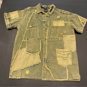 BoohooMAN Oversized Patchwork Denim Overshirt